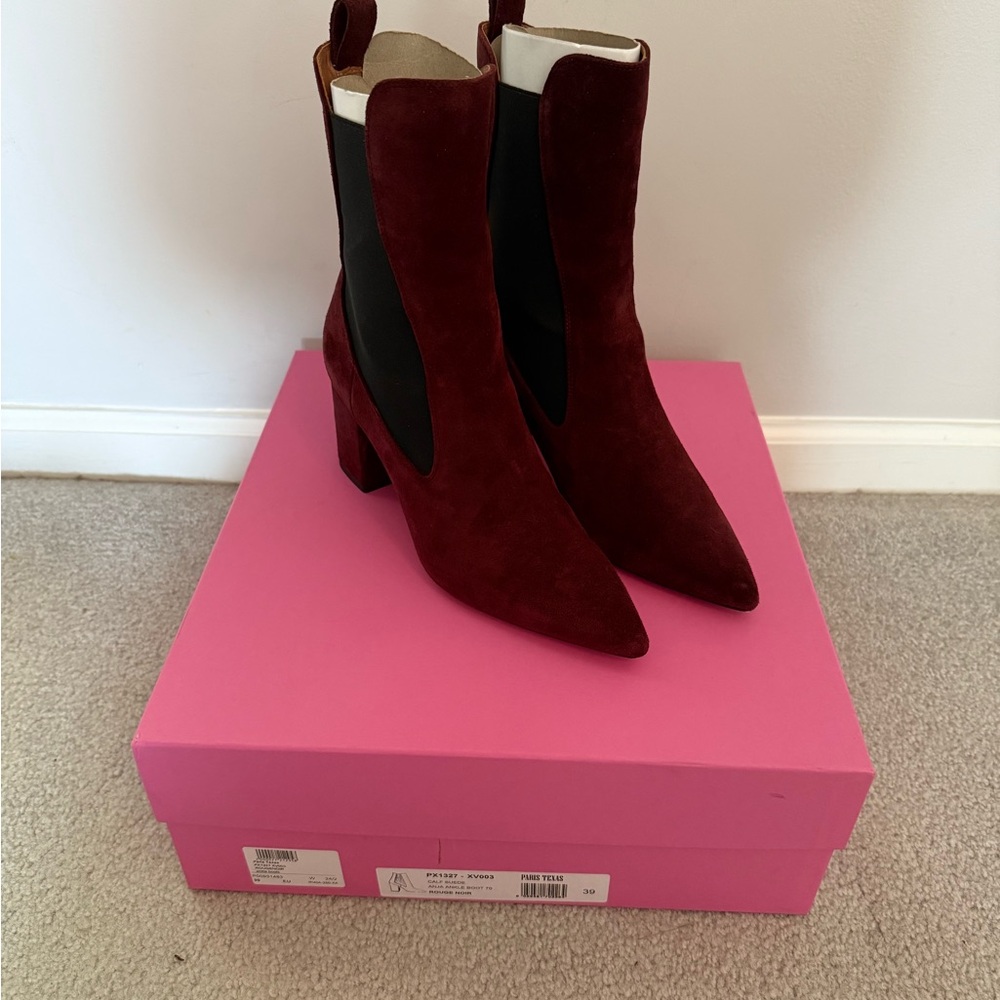 Paris Texas Anja Ankle boot 70 mm size 39 burgundy suede
